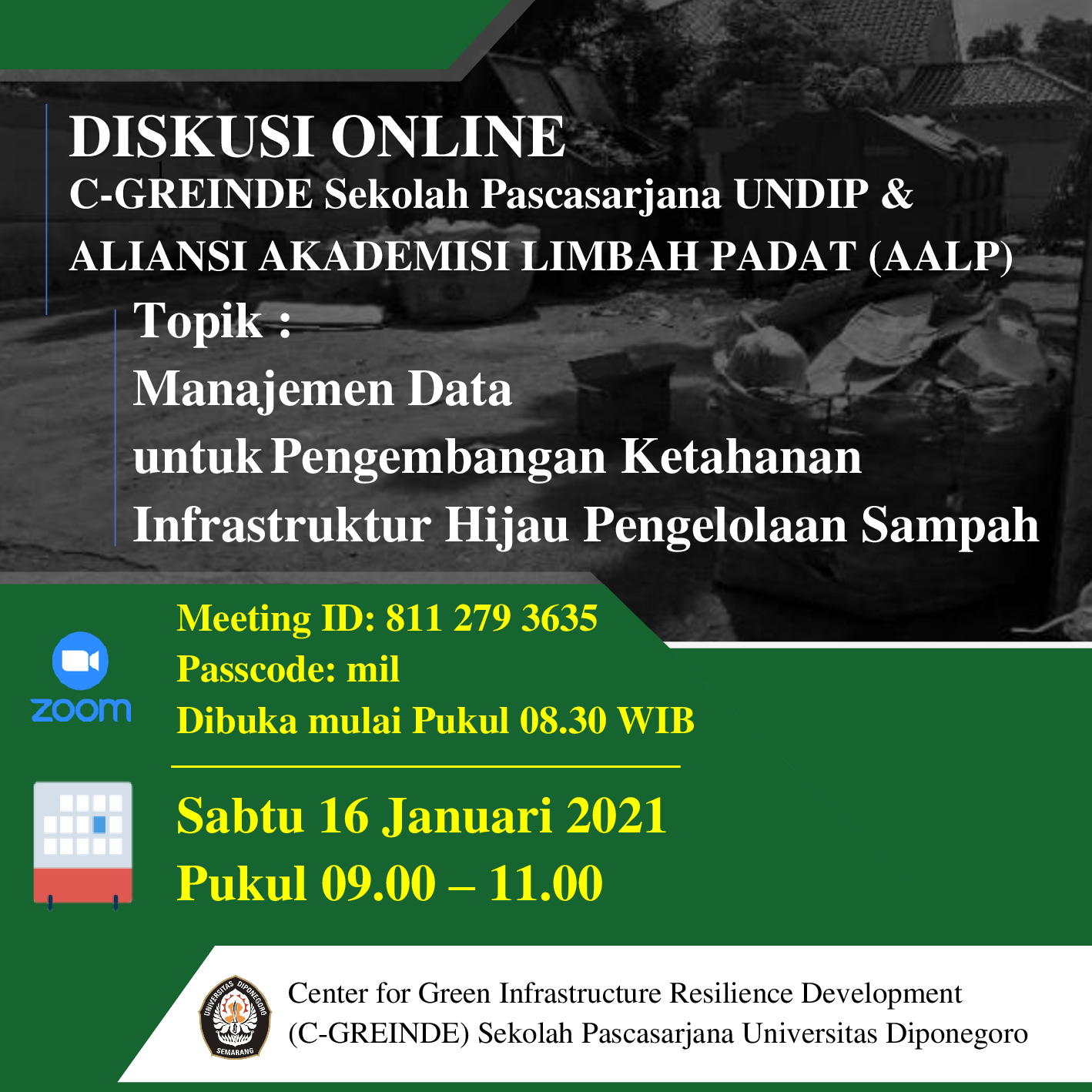 Online Discussion: Data Management for the Development of Green Infrastructure Resilience Waste Management